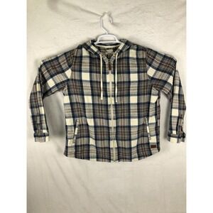 L.L. Bean Blue and White Flannel Hoodie